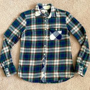 J. Crew Women’s flannel button down shirt/ size 0 or XS